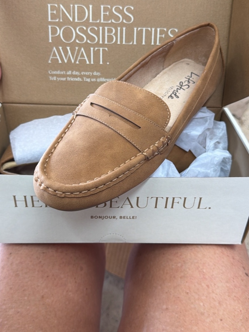 Life Stride Tan Slip-On Penny Loafer